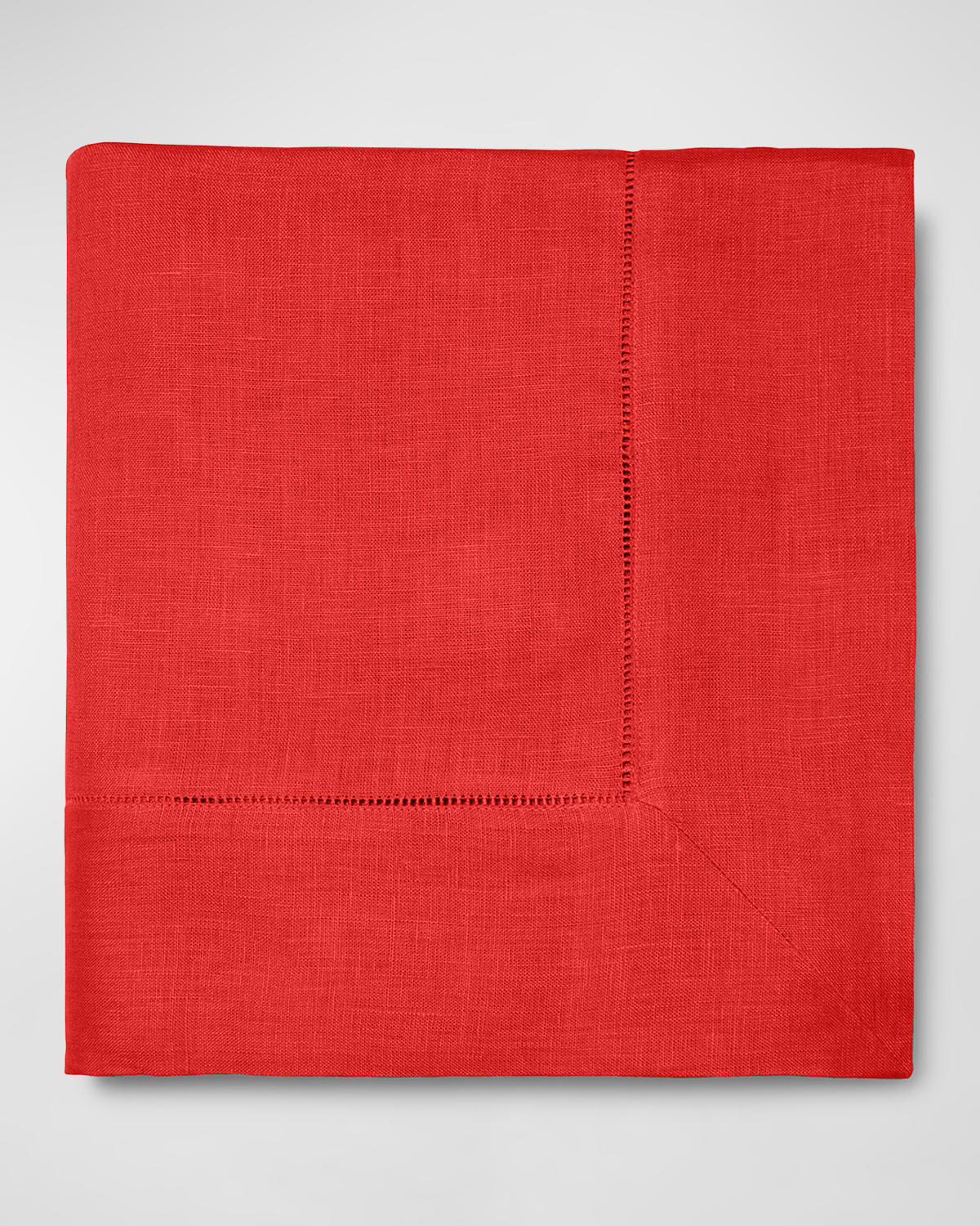 Shop Sferra Hemstitch Tablecloth, 66" X 124" In Red
