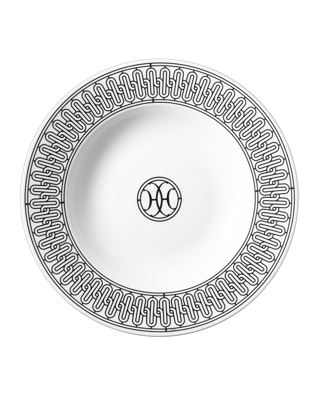 Pre-owned Hermes H Deco Soup Plate In Multi