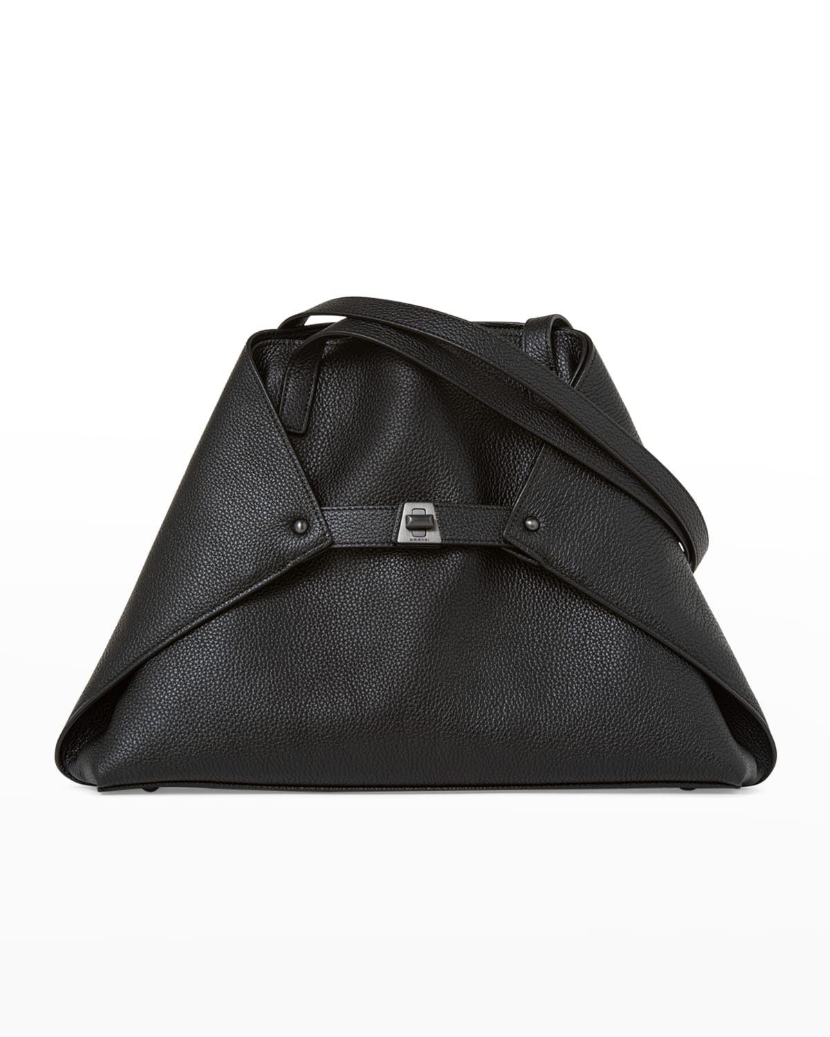 Akris Ai Small Leather Shoulder Tote Bag In Black
