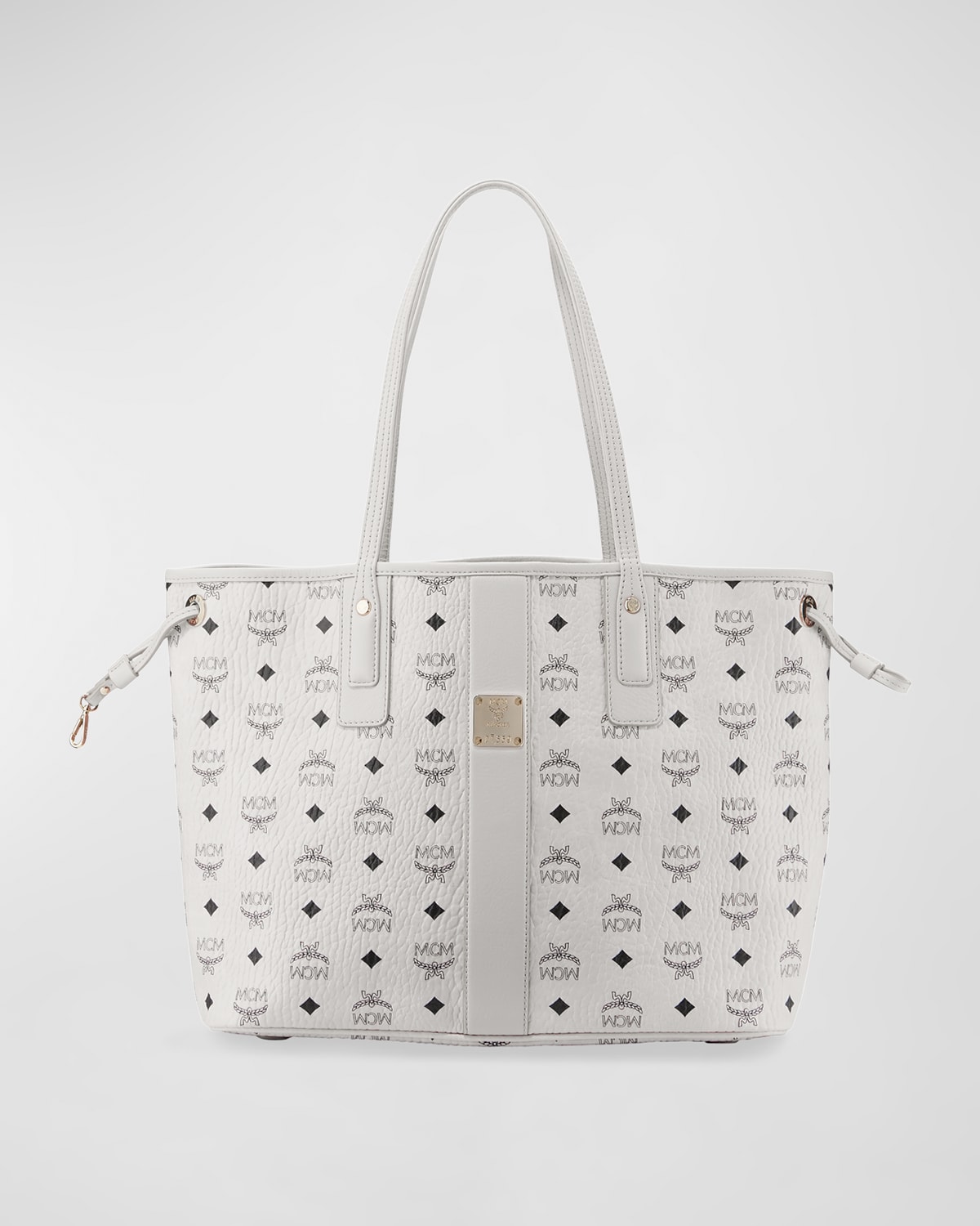 Mcm Liz Reversible Medium Visetos Tote Bag In White