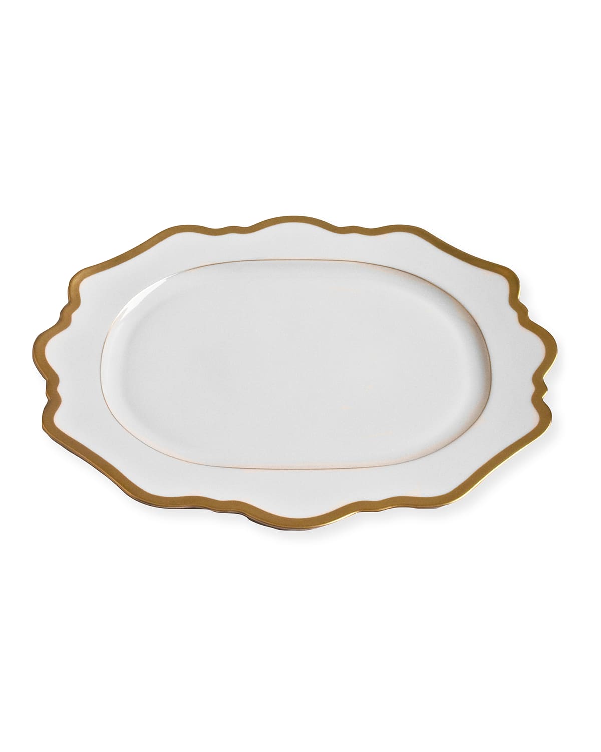 Shop Anna Weatherley Antiqued White Oval Platter In Antique White