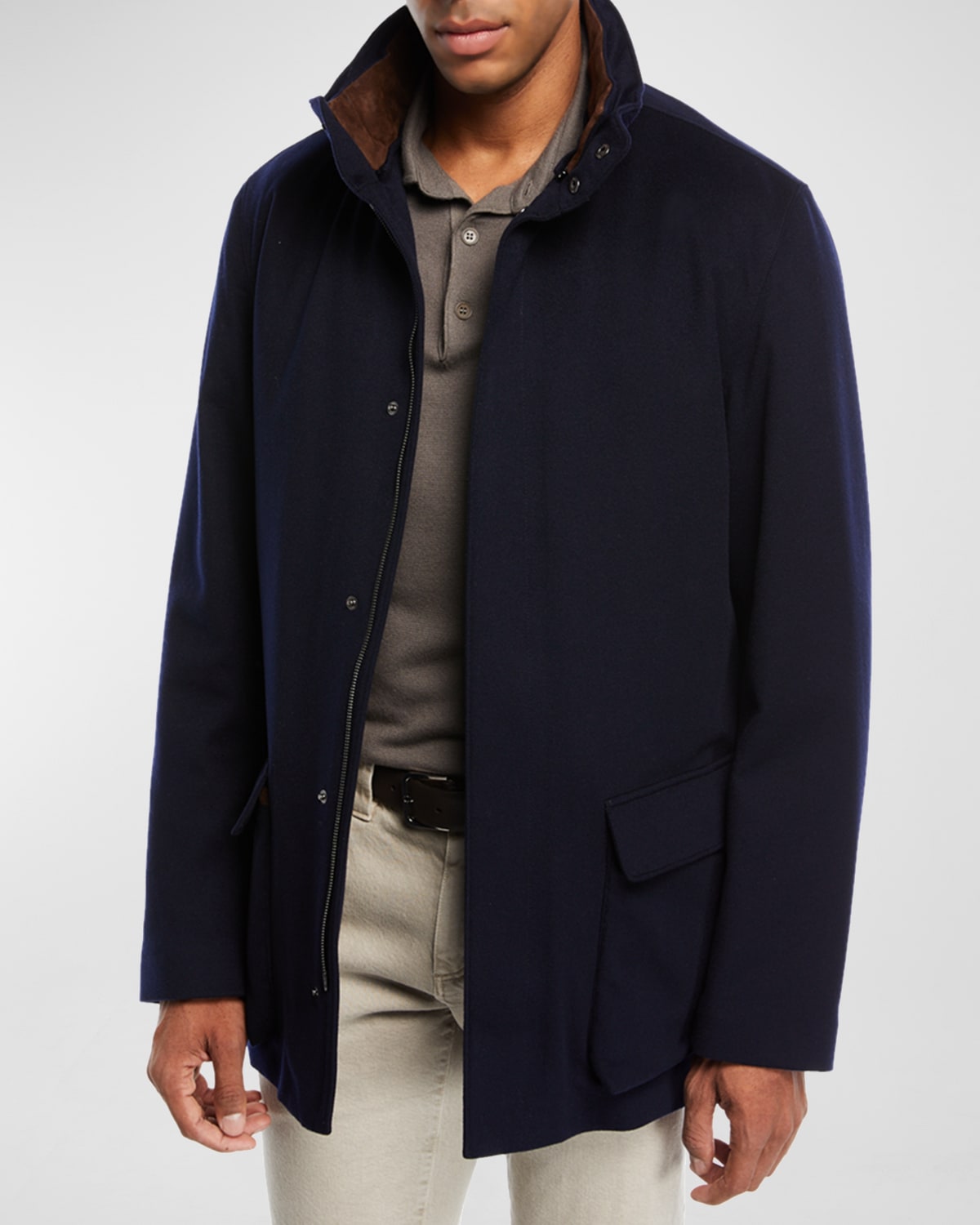 Shop Loro Piana Winter Voyager Cashmere Storm System Coat In Midnight Blue