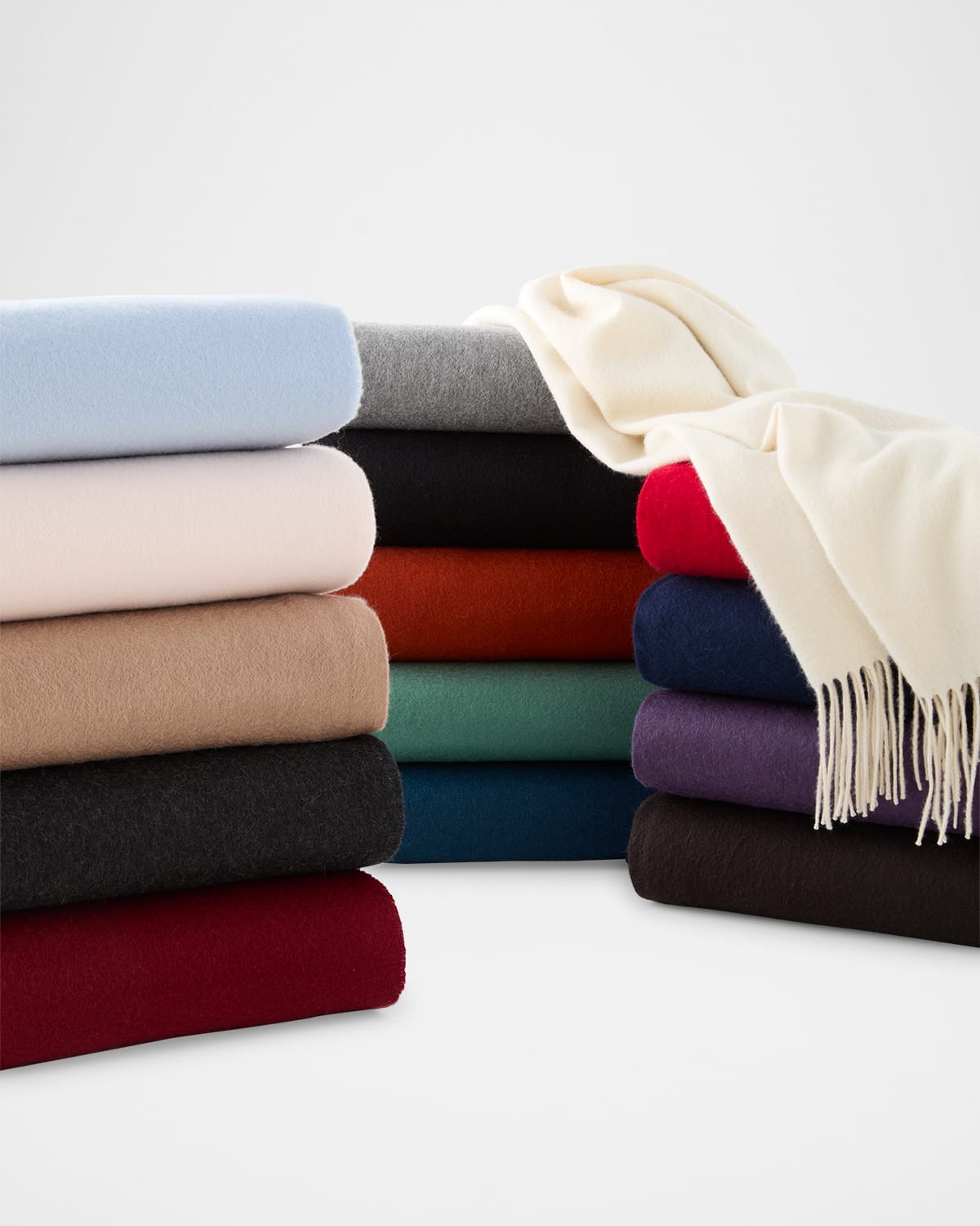 Sofia Cashmere Fringed Cashmere Throw In Sable