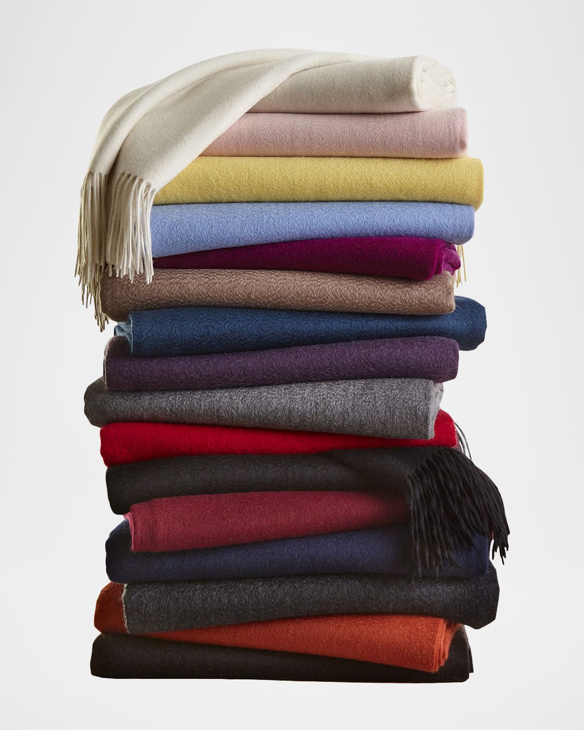 Sofia Cashmere Fringed Cashmere Throw In Paprika
