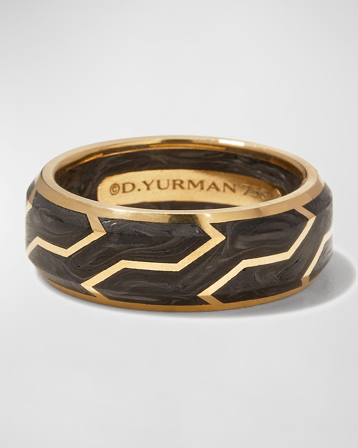 David Yurman Men s Forged Carbon Band Ring in 18K Gold 8.5mm