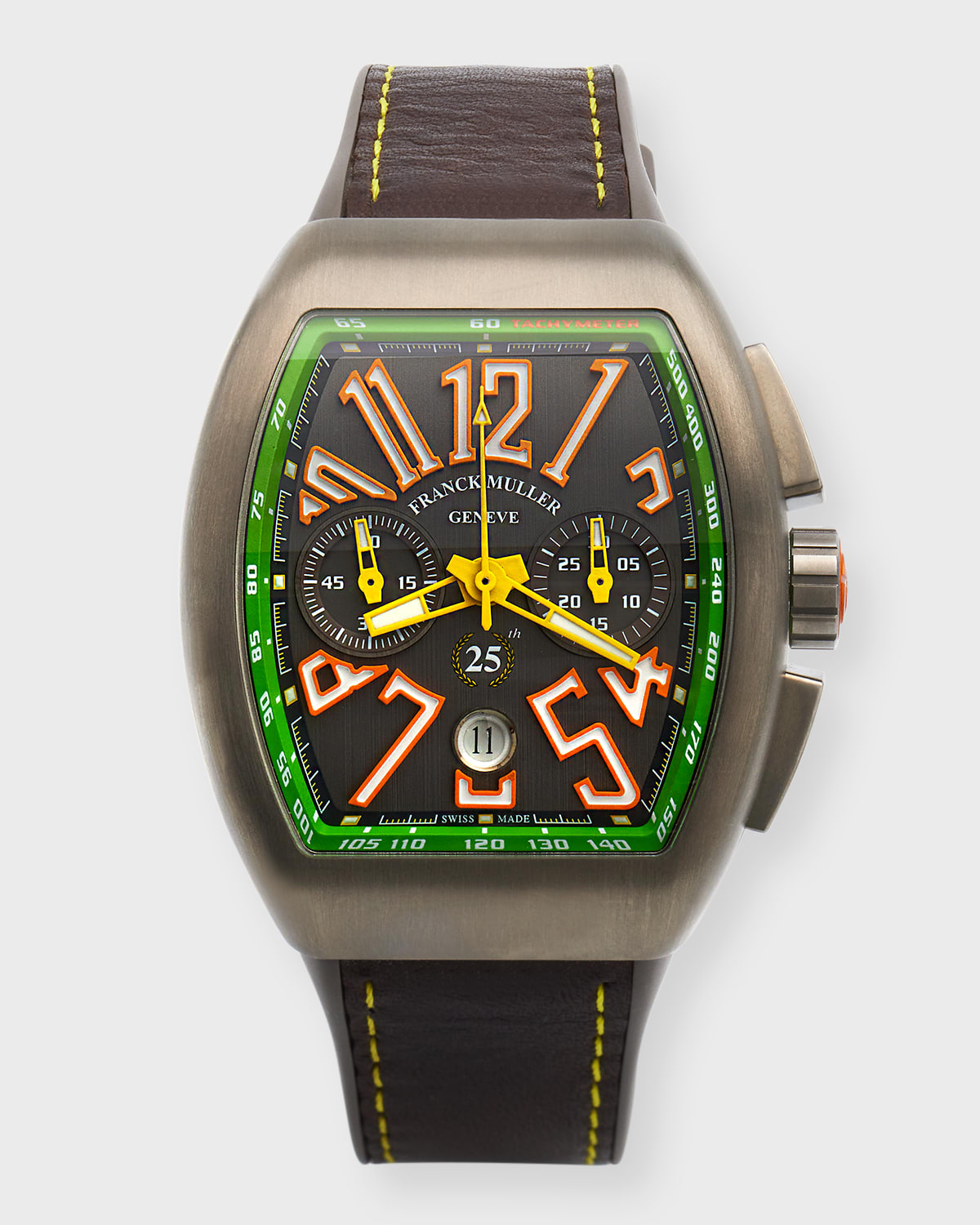 Franck Muller Men's Limited Edition Titanium Vanguard Chronograph Watch, Green In Brown