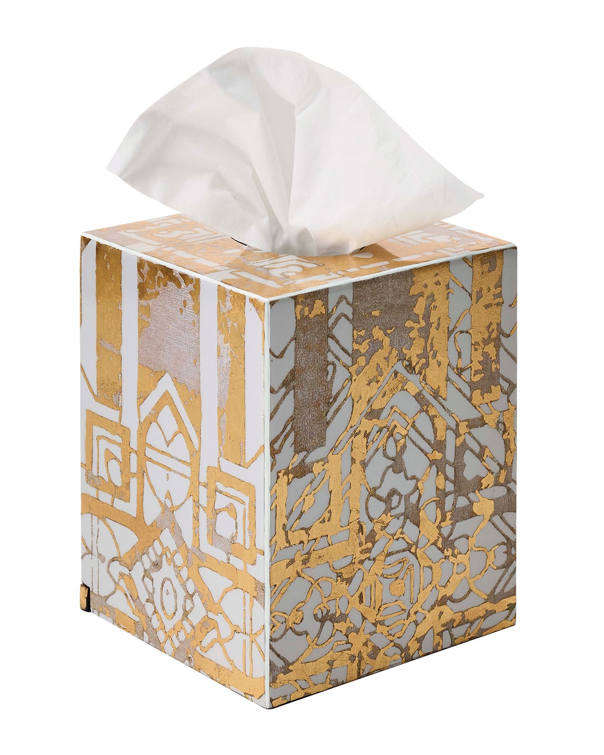 Kim Seybert Distressed Tissue Box In Gold
