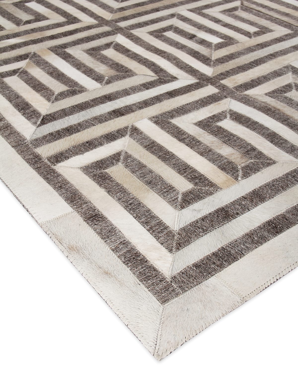 Exquisite Rugs Finnegan Hairhide Rug, 8' X 11' In Chocolate/ivory