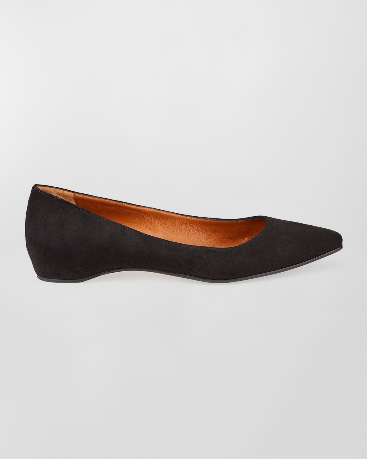 Aquatalia Penina Suede Rubber-sole Ballet Flats In Black