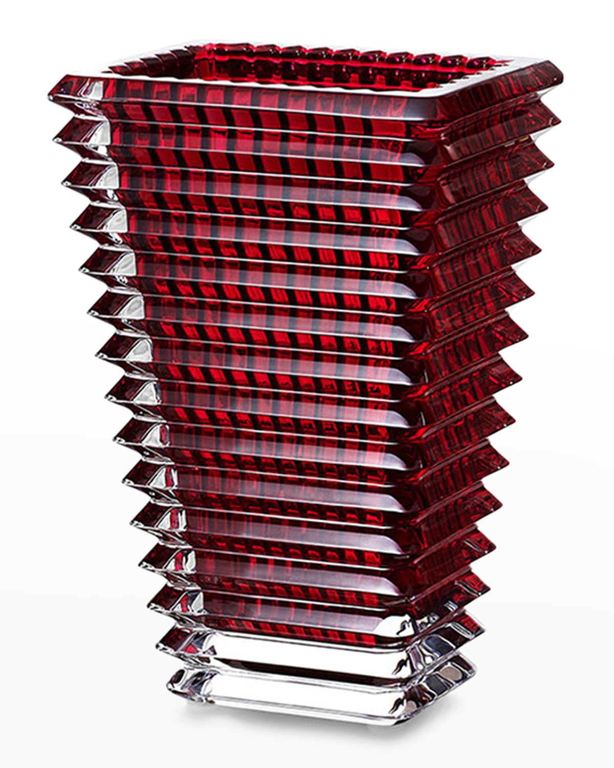 Baccarat Eye Small Rectangular Red Vase In Red