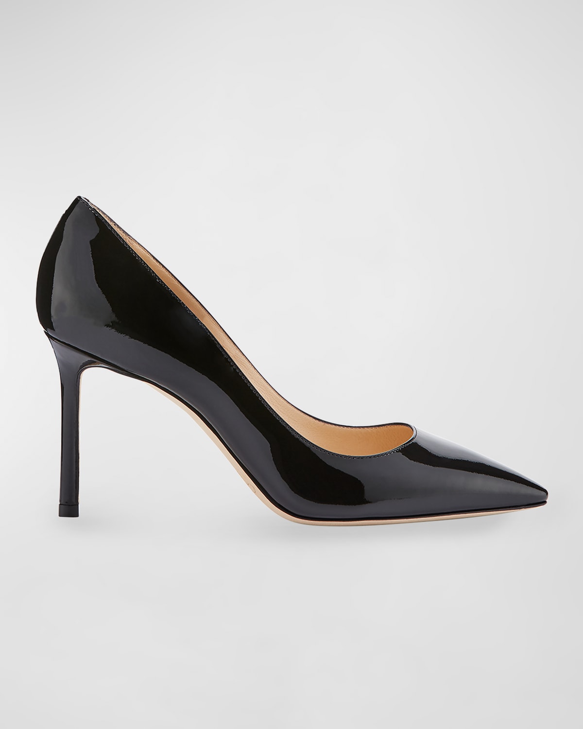 Shop Jimmy Choo Romy Patent Pointed-toe 85mm Pumps In Black