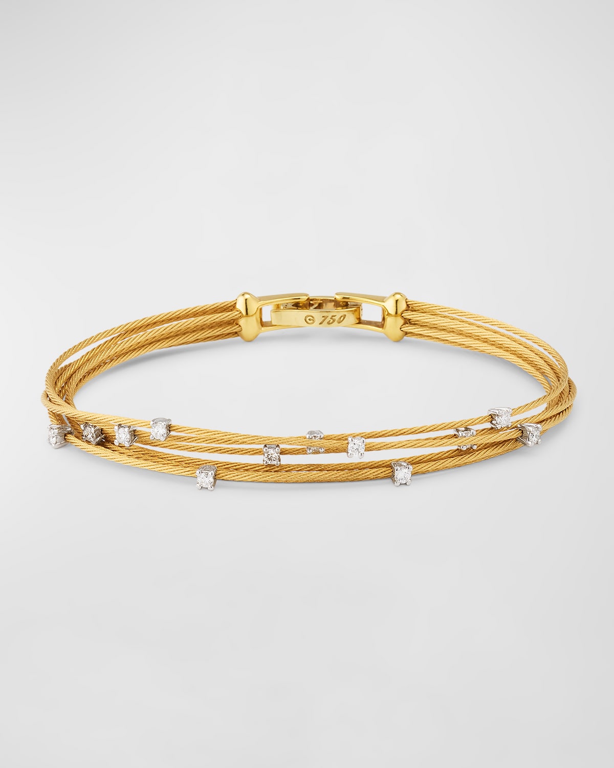 Paul Morelli 18k Gold Seven-strand Cable Wire Bracelet With Diamonds