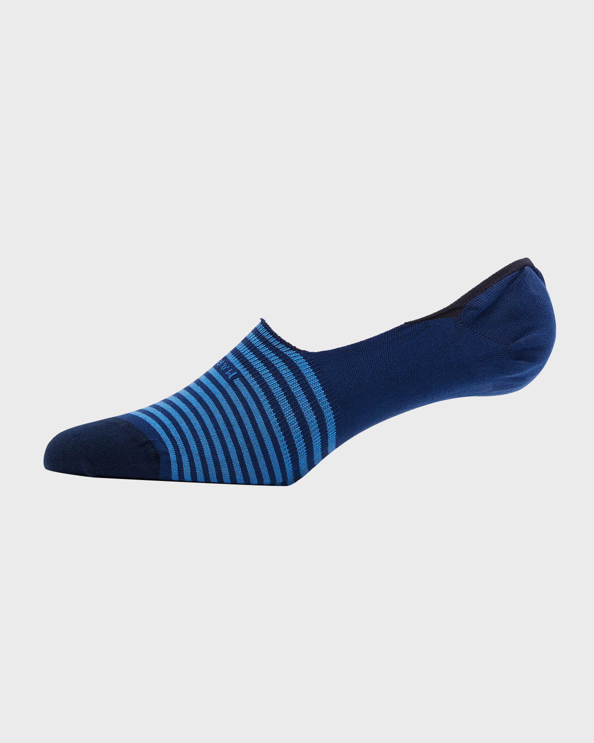 Marcoliani Invisible Touch Striped No-show Socks In 081 Royal Blue