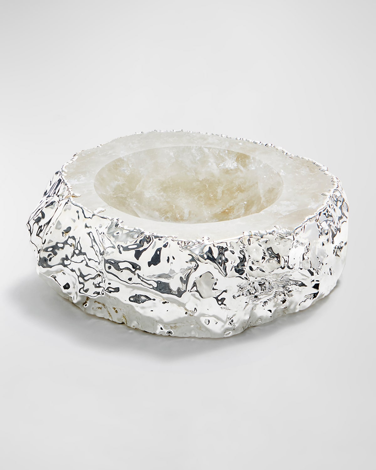 Anna New York Silver Plated Crystal Bowl In Gray