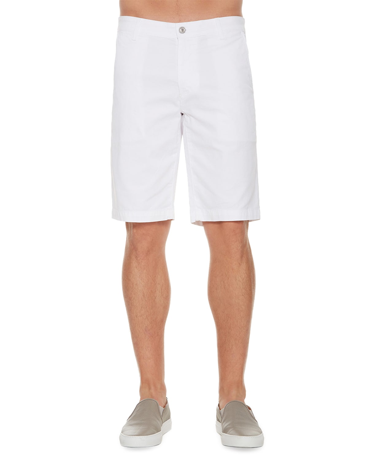 Shop Ag Griffin Flat-front Shorts In White