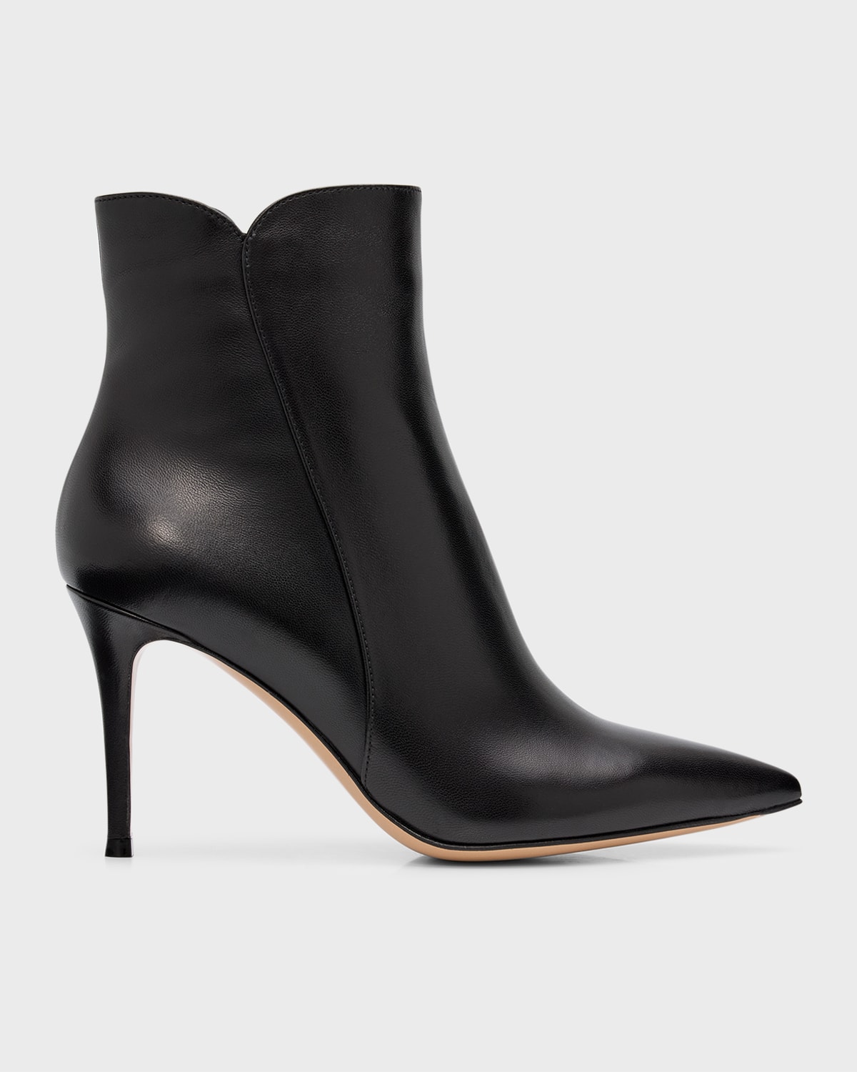 GIANVITO ROSSI LEVY NOTCHED LEATHER 85MM BOOTIES