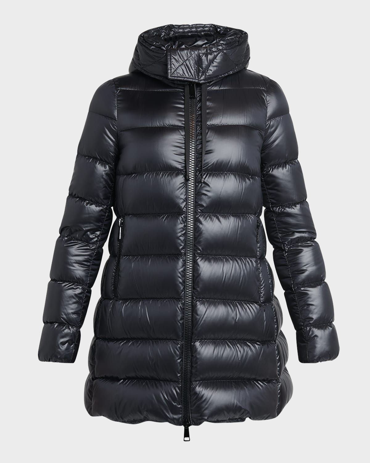 Shop Moncler Suyen Down Quilted Nylon Hooded Parka In Black