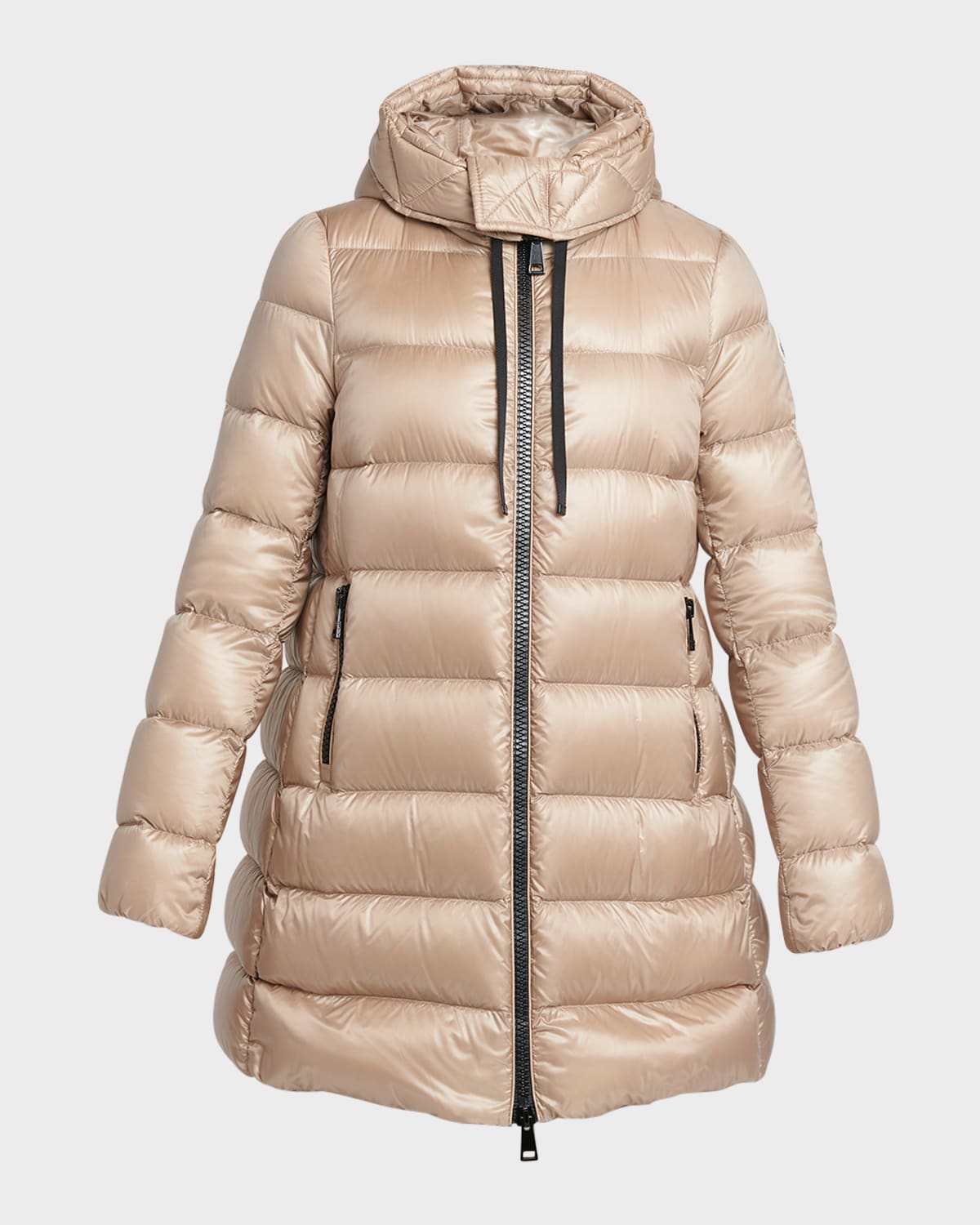 Moncler Suyen Down Quilted Nylon Hooded Parka In Brown