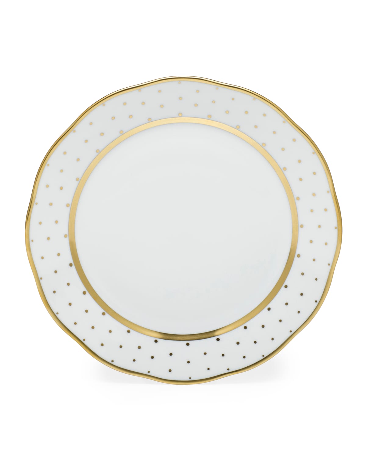 Herend Connect The Dots Dinner Plate In White/gold