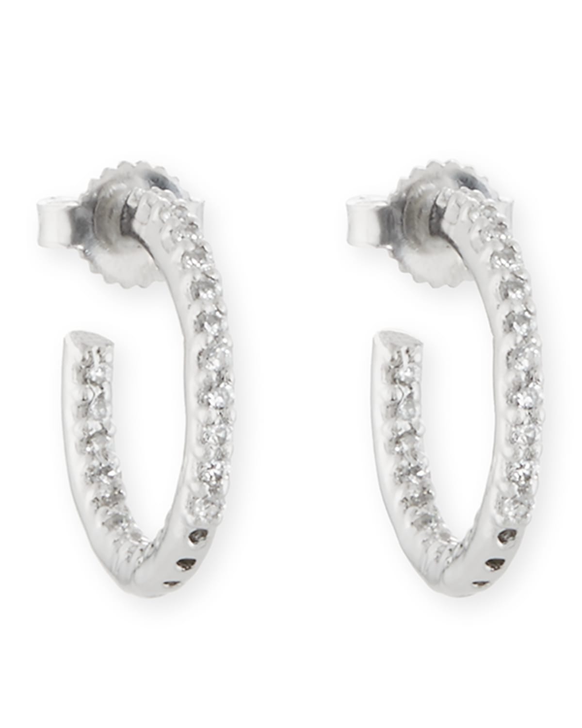 Tiny Inside-Out CZ Hoop Earrings