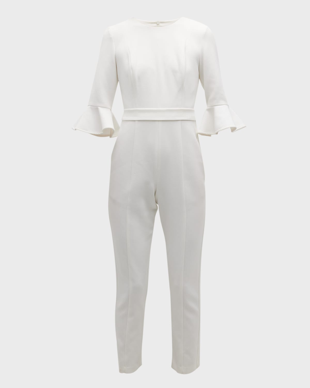 Shop Black Halo Brooklyn 3/4-bell-sleeve Jumpsuit In White