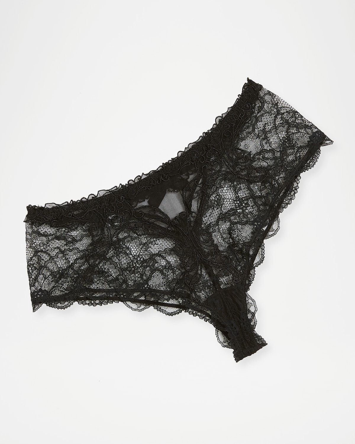 Shop Lise Charmel Soir De Venise Cutout Lace Boyshorts In Noir Diamant