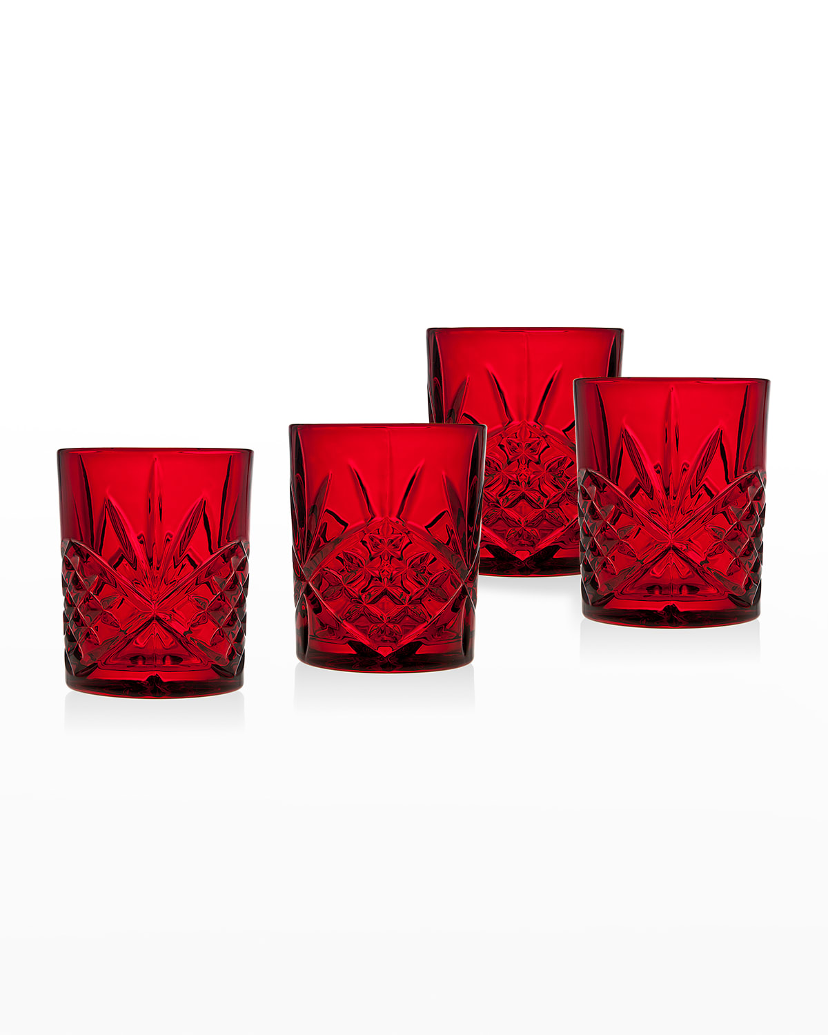 Shop Godinger Dublin Double Old-fashioned Glasses, Set Of Four In Red