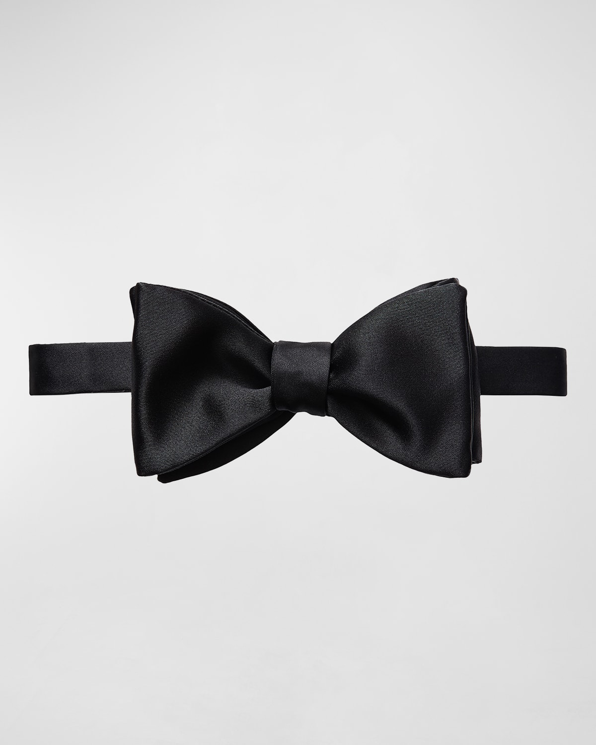 Black Silk Satin Ready-Tied Bow Tie