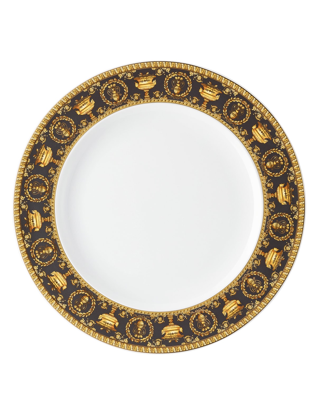 Shop Versace I Love Baroque Dinner Plate In Black/gold