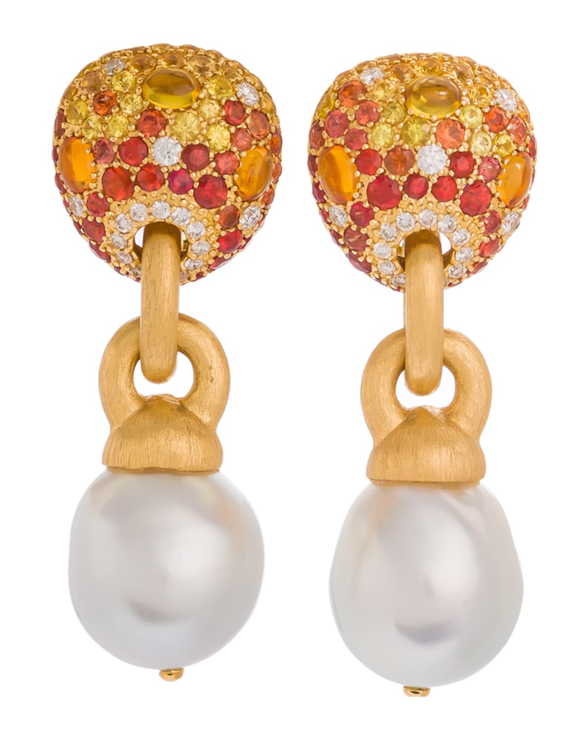 Margot McKinney Jewelry 18k Sapphire & Baroque Pearl Drop Earrings