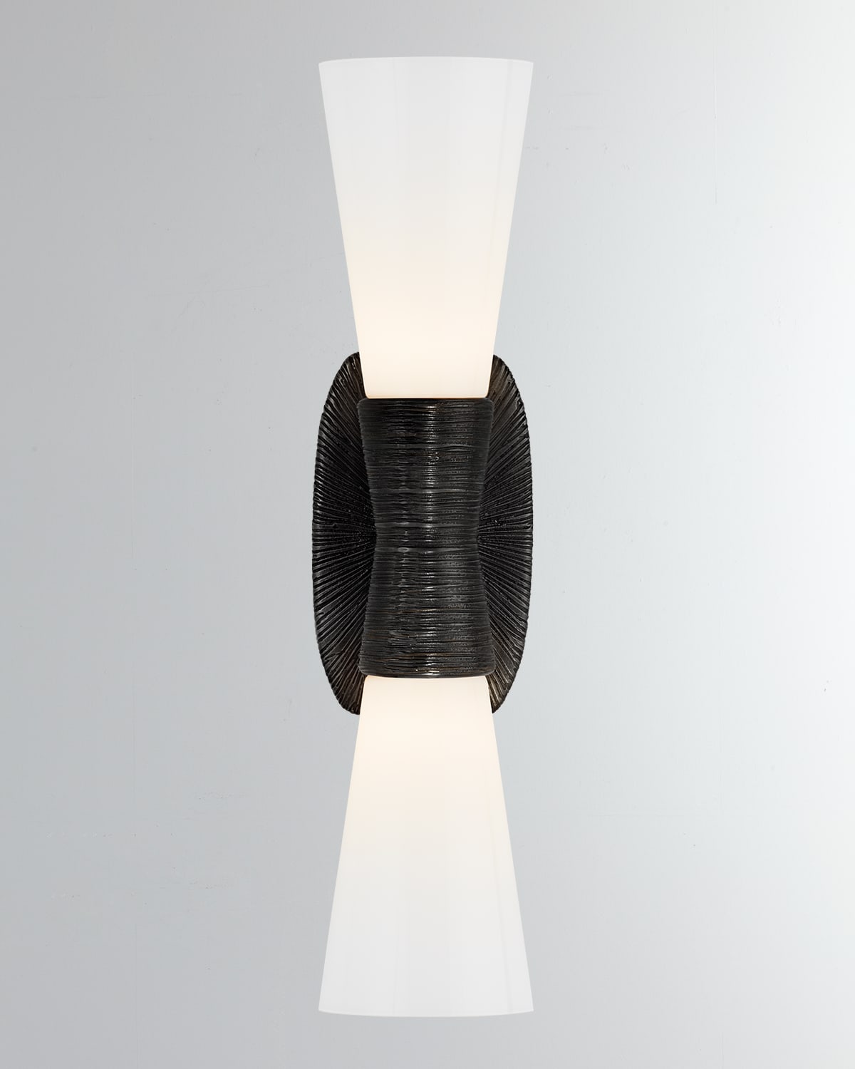 Visual Comfort Signature Utopia Small Double Bath Sconce By Kelly Wearstler In Aged Iron