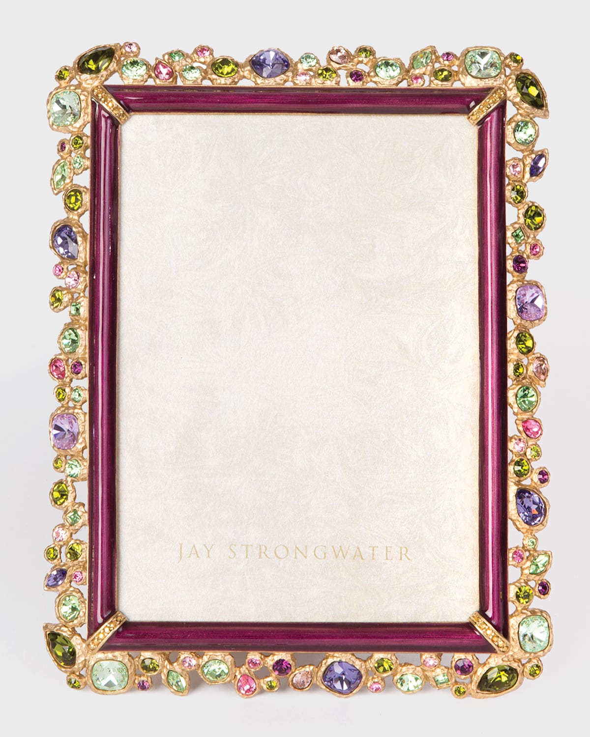 Shop Jay Strongwater Leslie Bejeweled Picture Frame, 5" X 7" In Multi