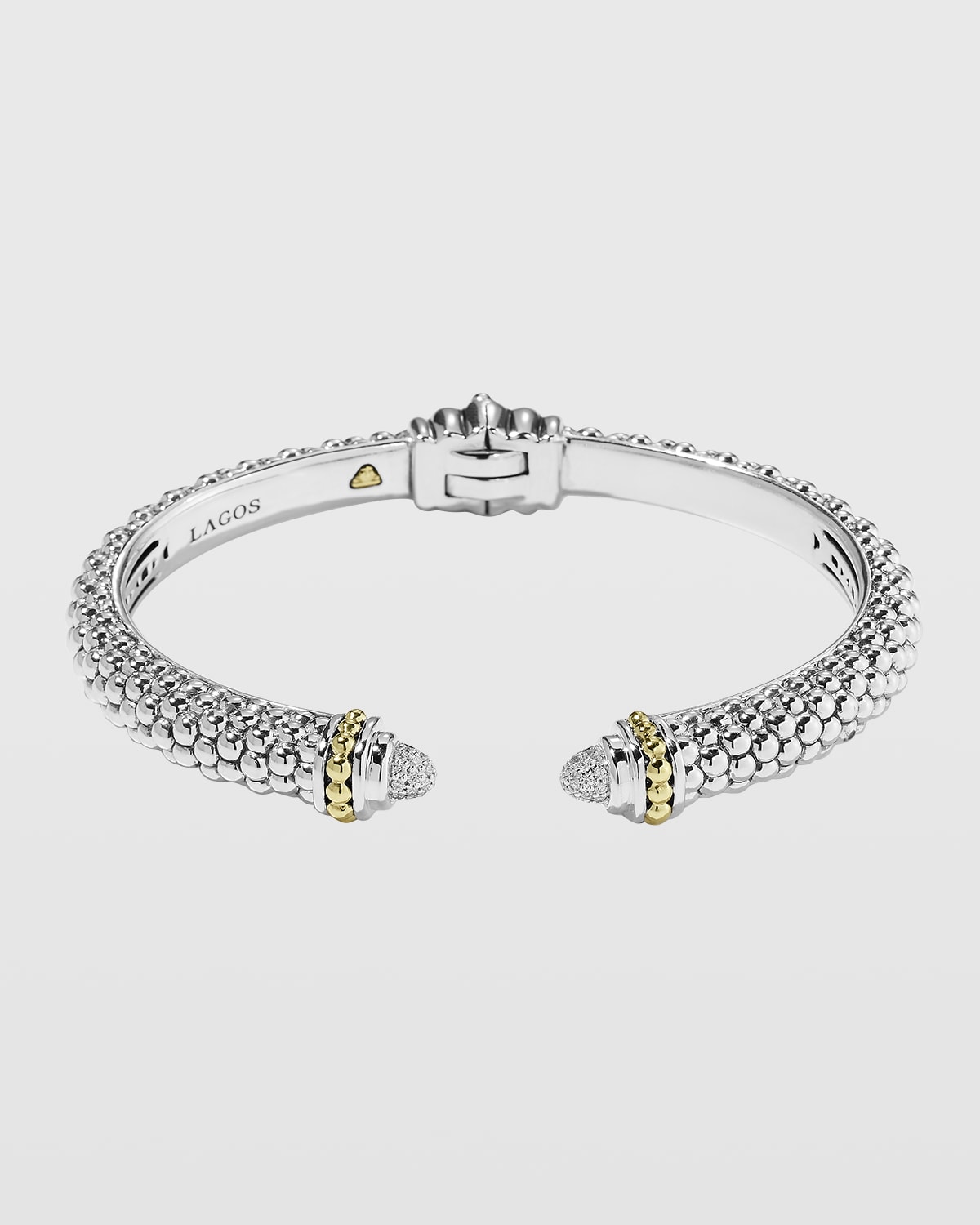 Caviar Small Hinge Bracelet with Diamonds