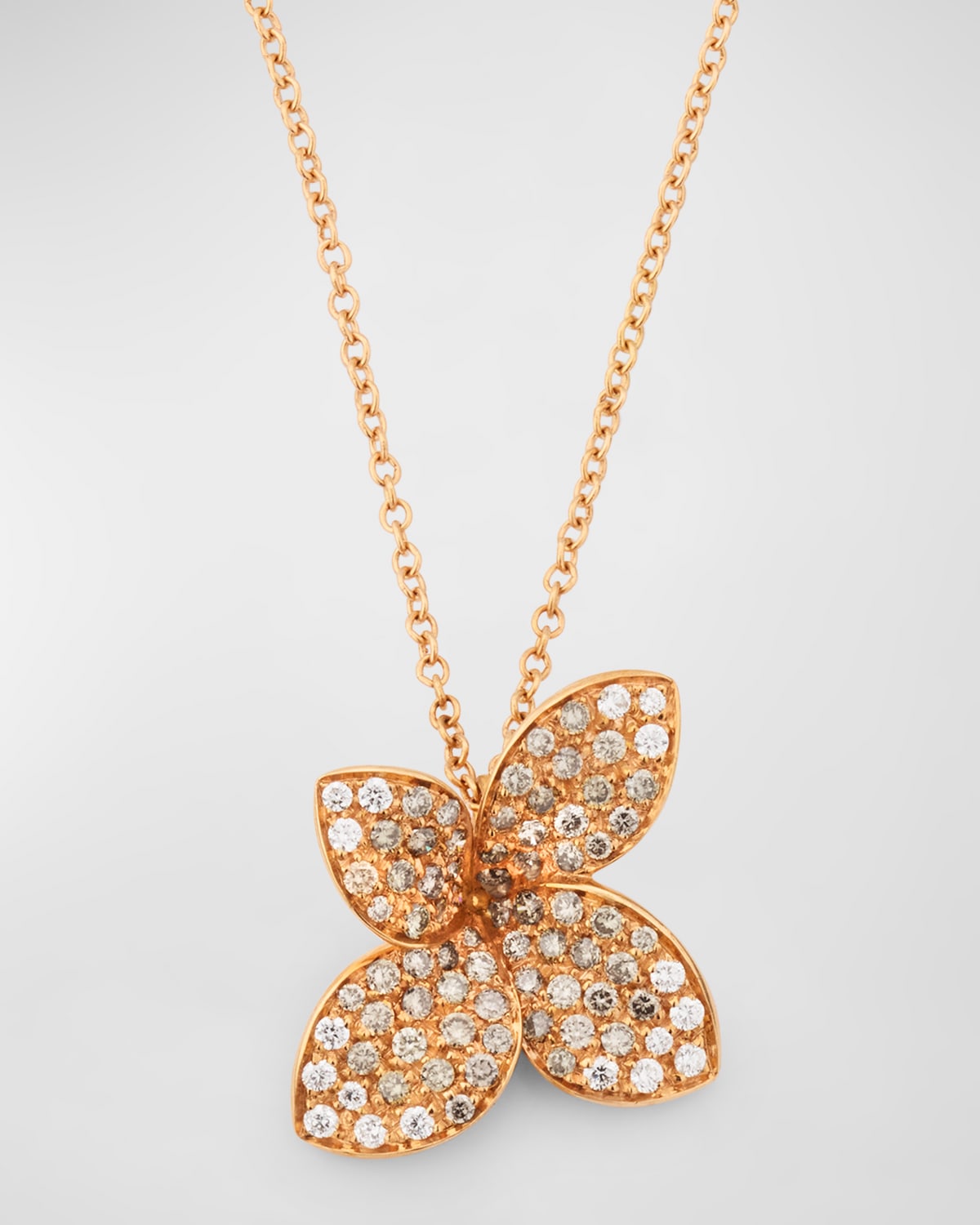 Giardini Segreti Petit 18k Rose Gold Diamond Flower Necklace