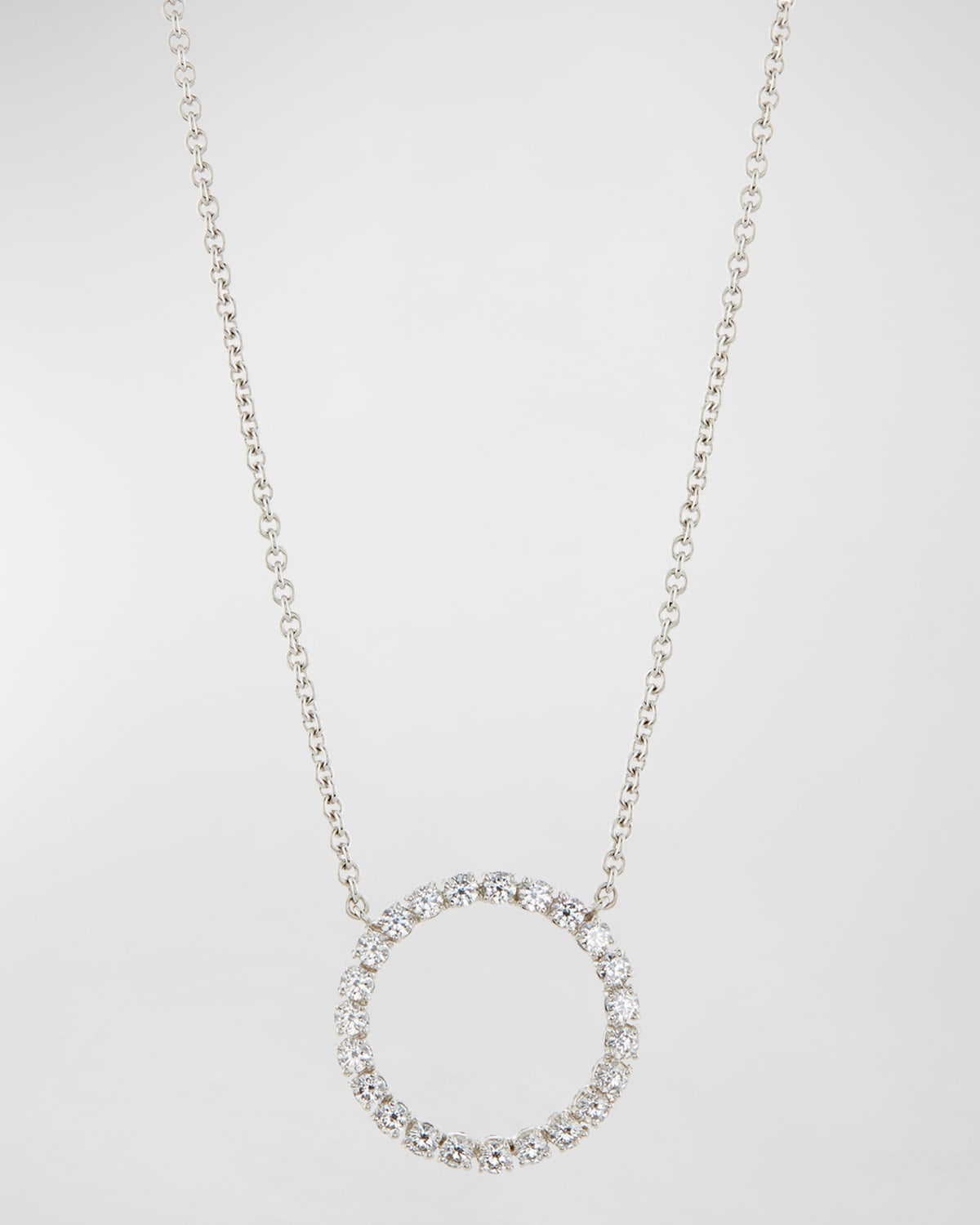 Medium CZ Circle Pendant Necklace