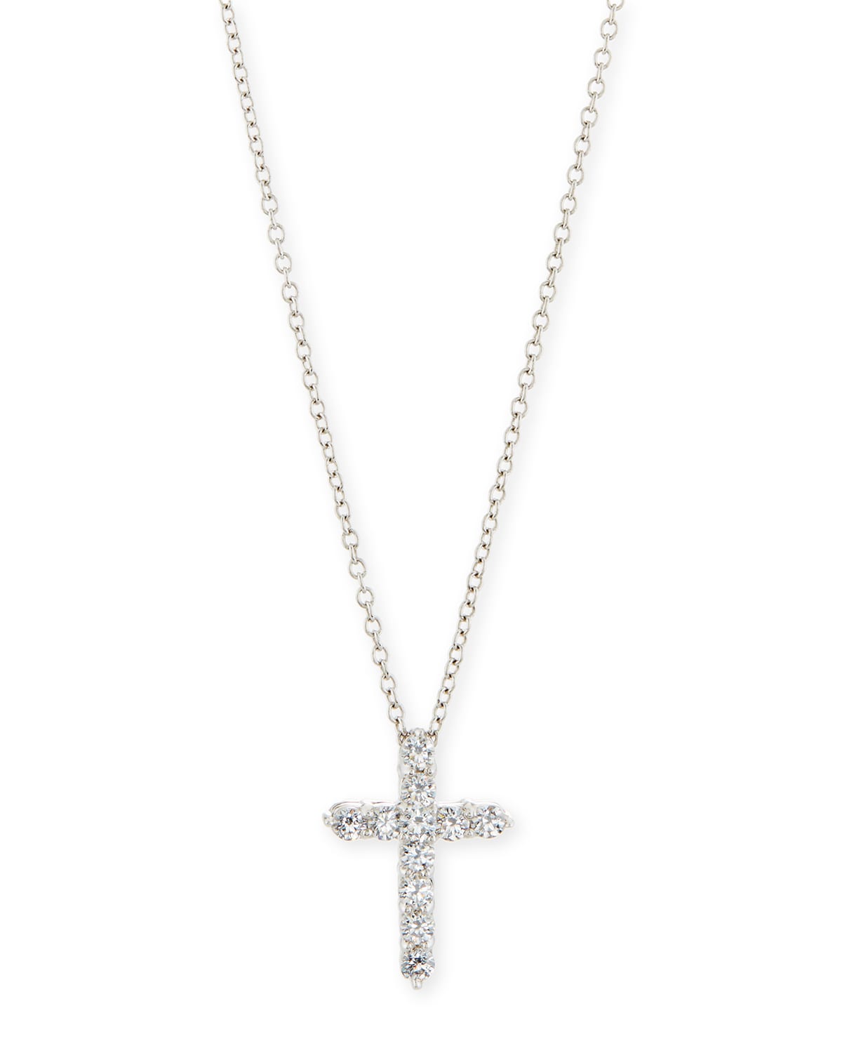 Fantasia by DeSerio CZ Cross Pendant Necklace