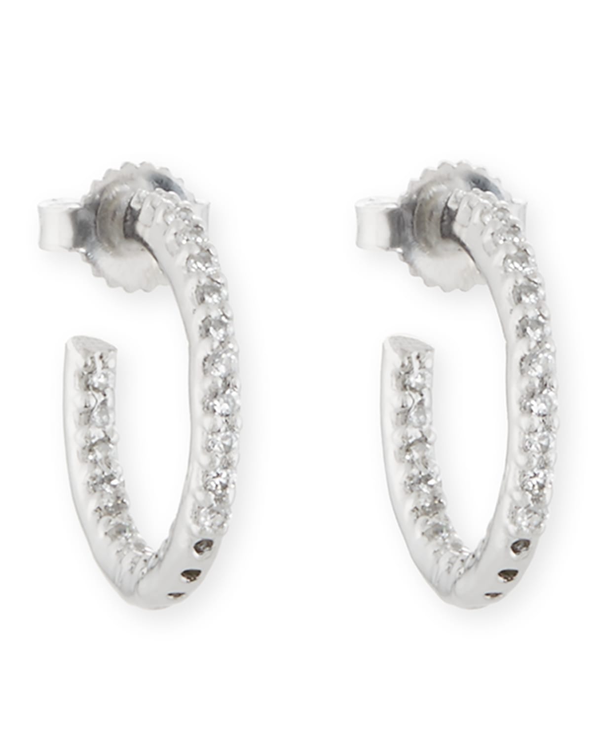 Fantasia by DeSerio Tiny Inside-Out CZ Hoop Earrings