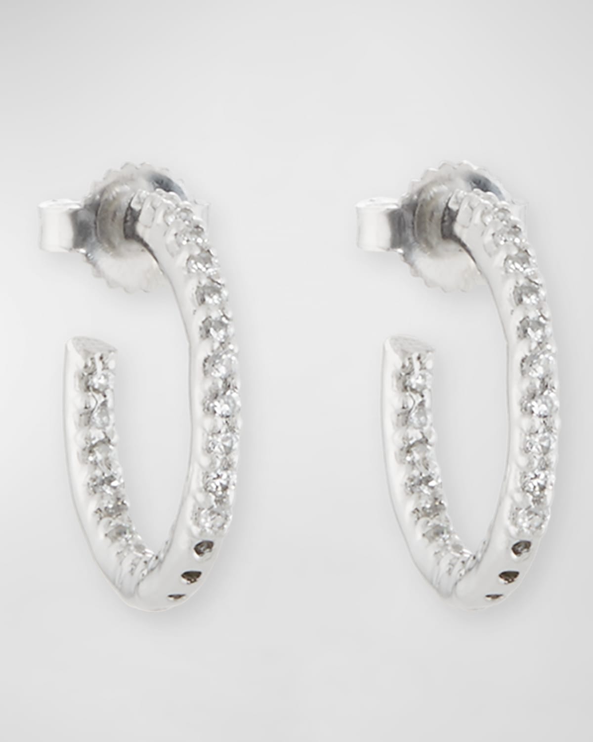 Fantasia by DeSerio Tiny Inside-Out CZ Hoop Earrings
