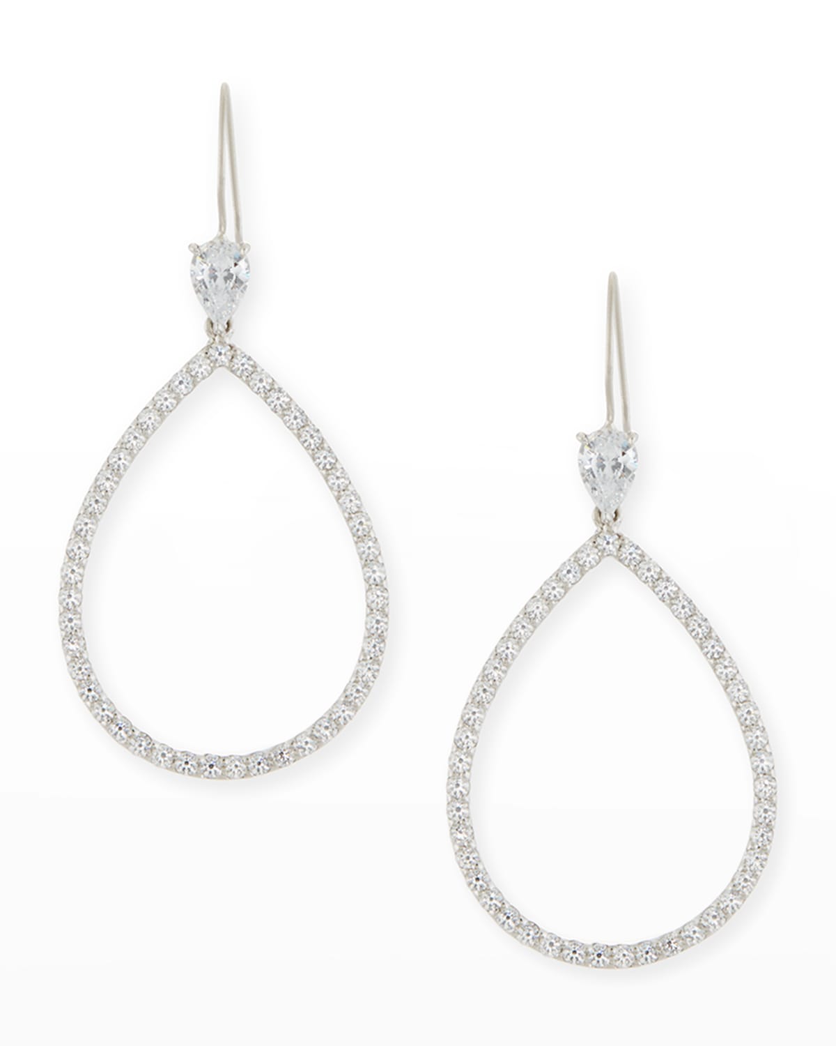 Open CZ Crystal Teardrop Earrings