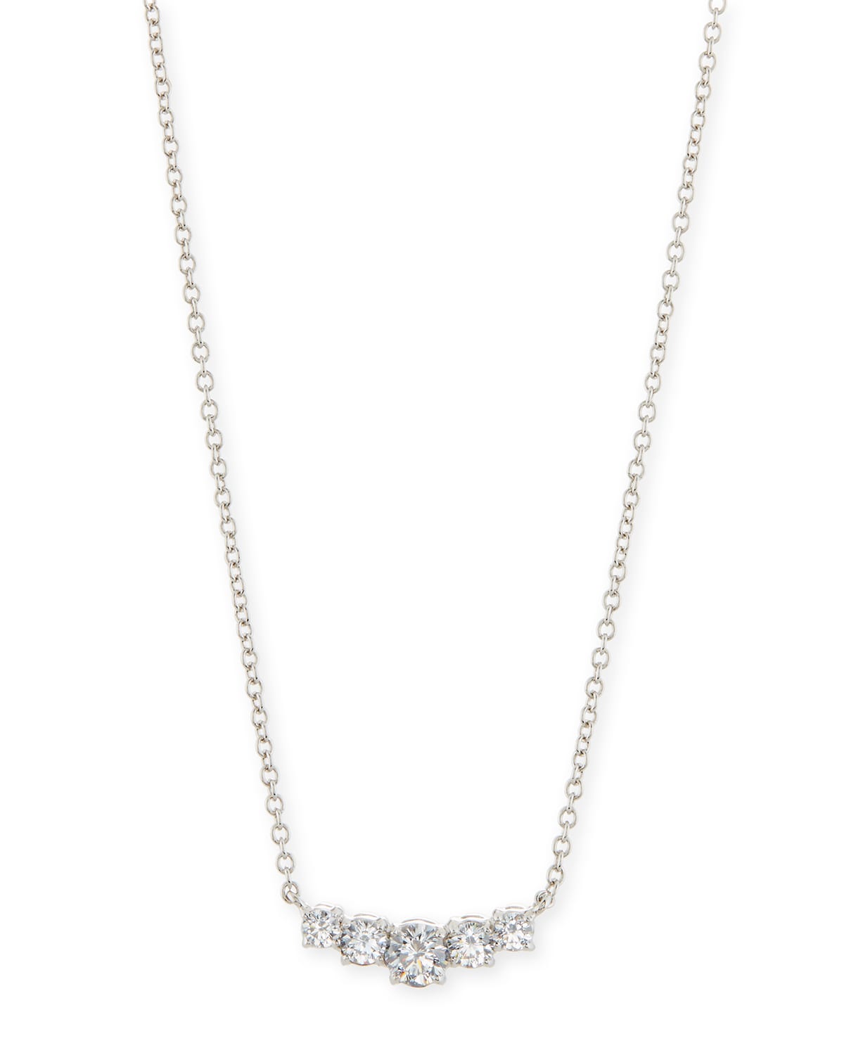 Graduated Round CZ Pendant Necklace