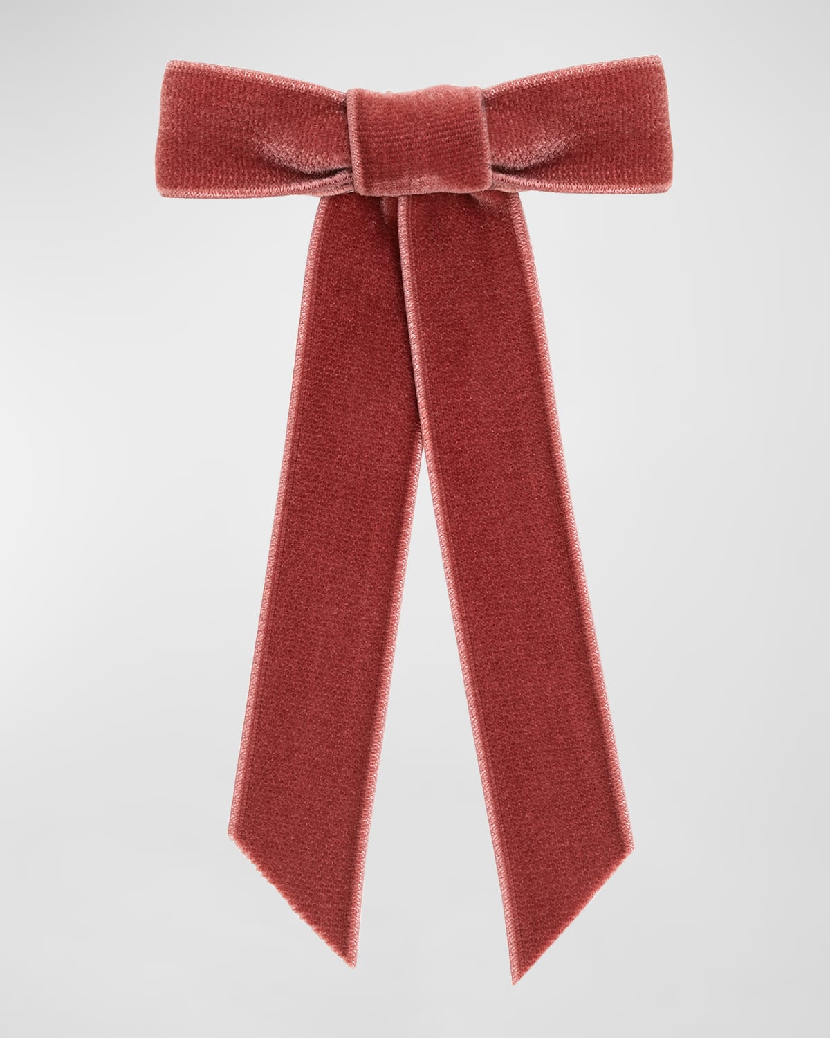 Jennifer Behr Wide Velvet Bow Barrette In Antique Rose
