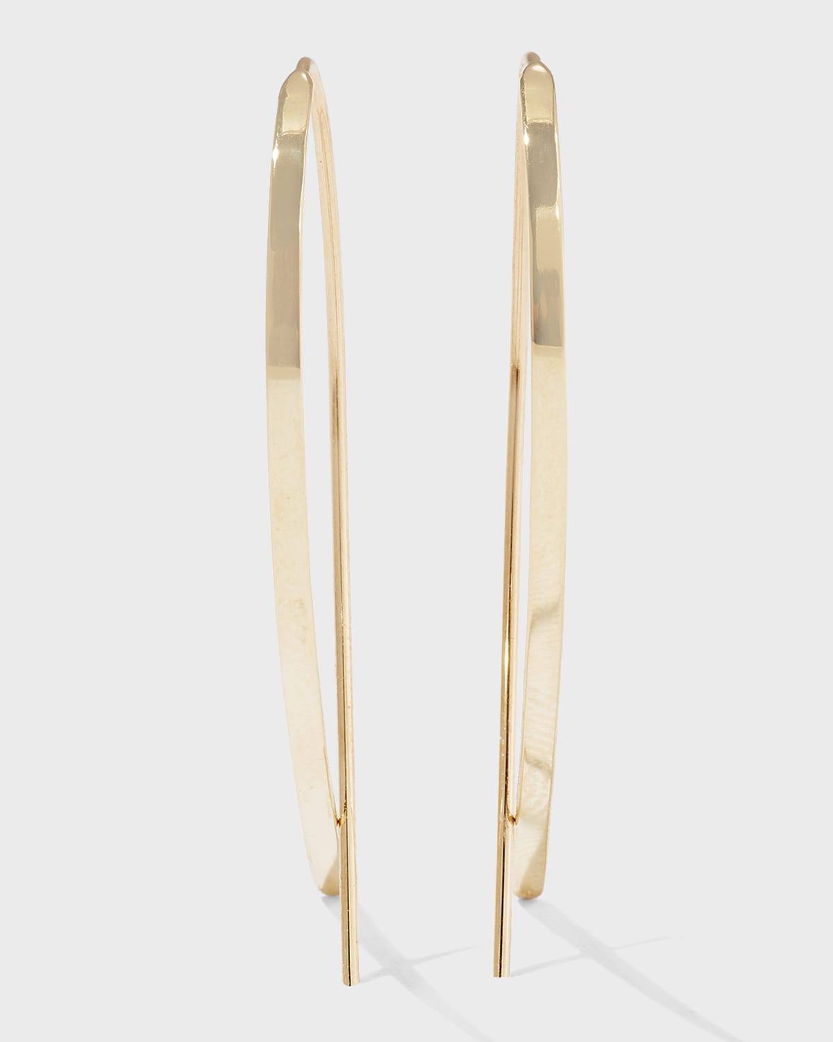 Small Elongated Flat Upside Down Hoops
