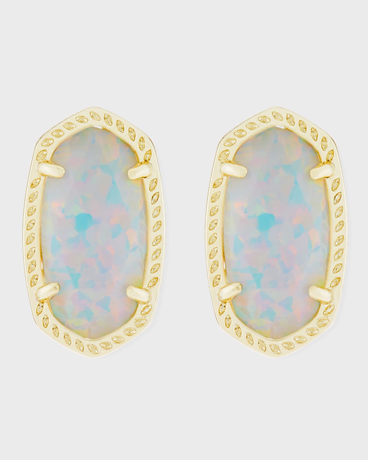 Kendra Scott Ellie Platinum Druzy Stud Earrings In White