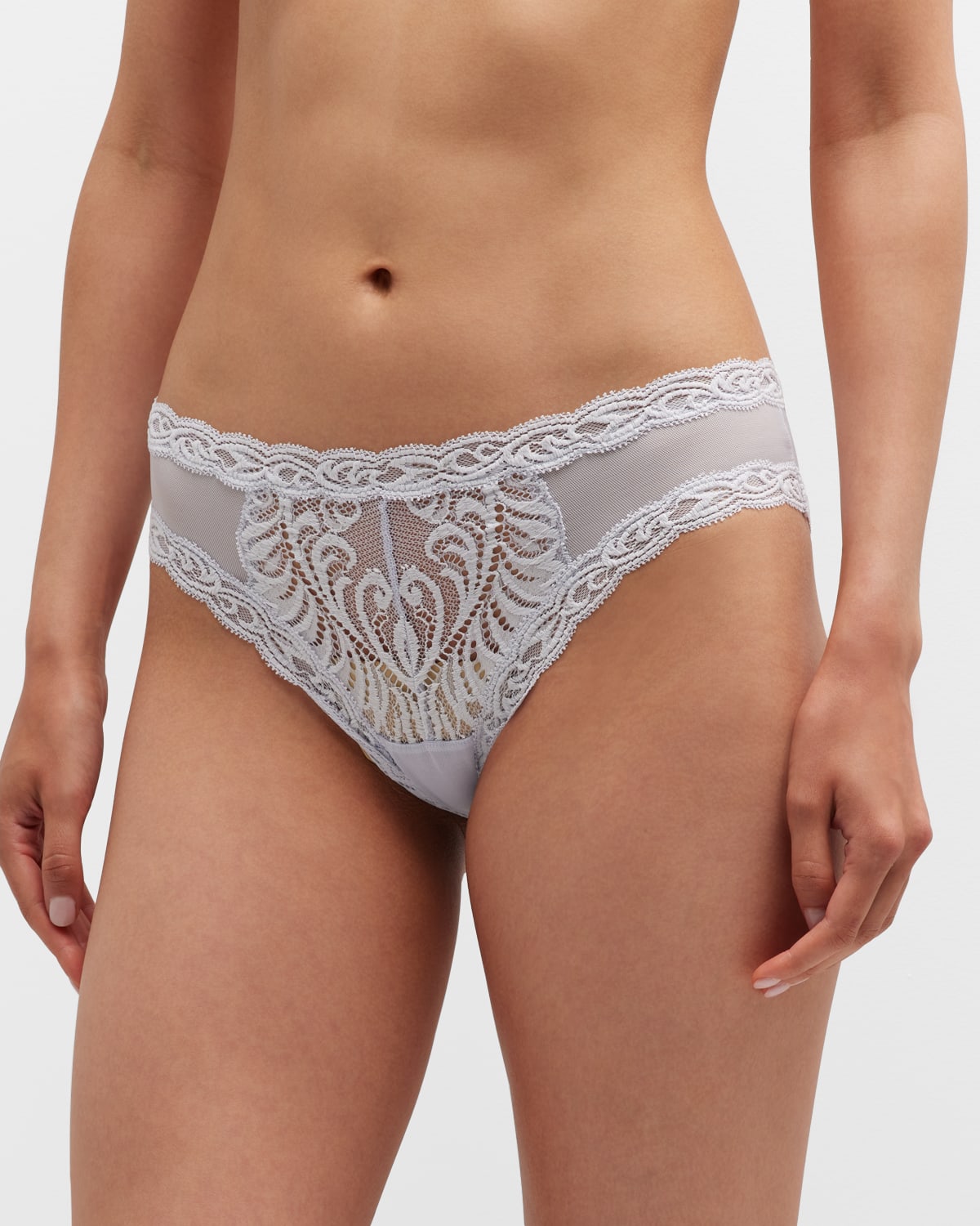 NATORI FEATHERS LACE-TRIM AND MESH HIPSTER BRIEFS
