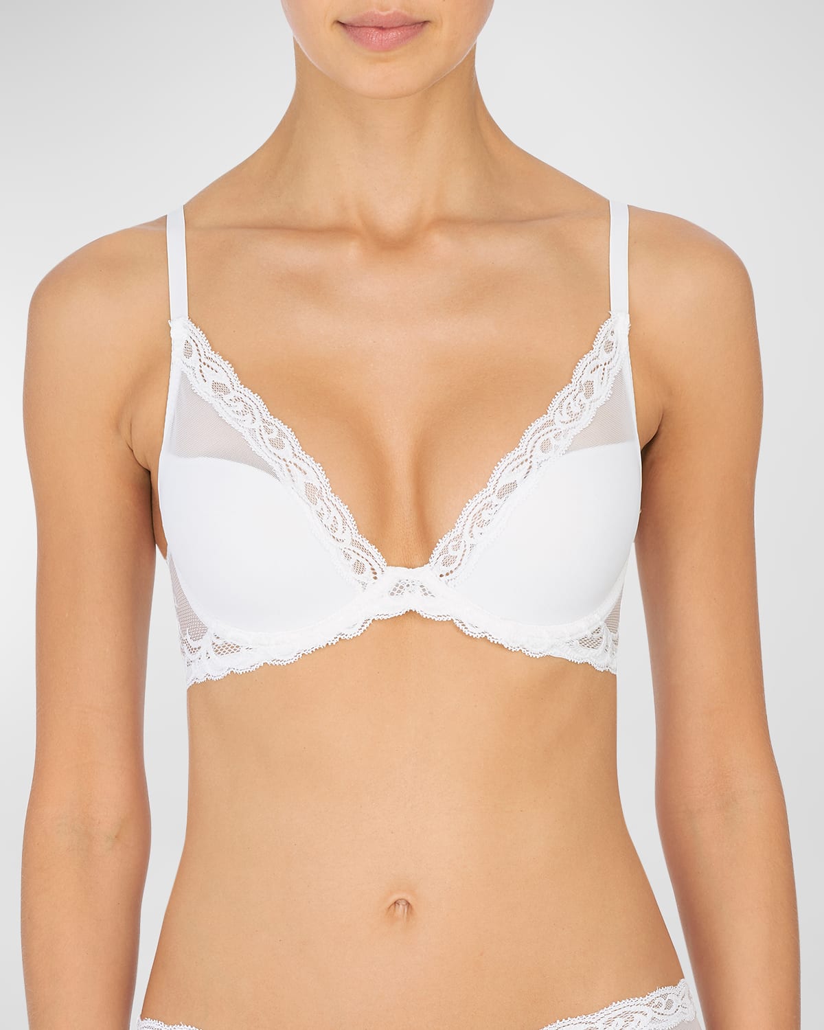 Natori Pure Luxe Plunge T-shirt Bra In Marble,mascarpone