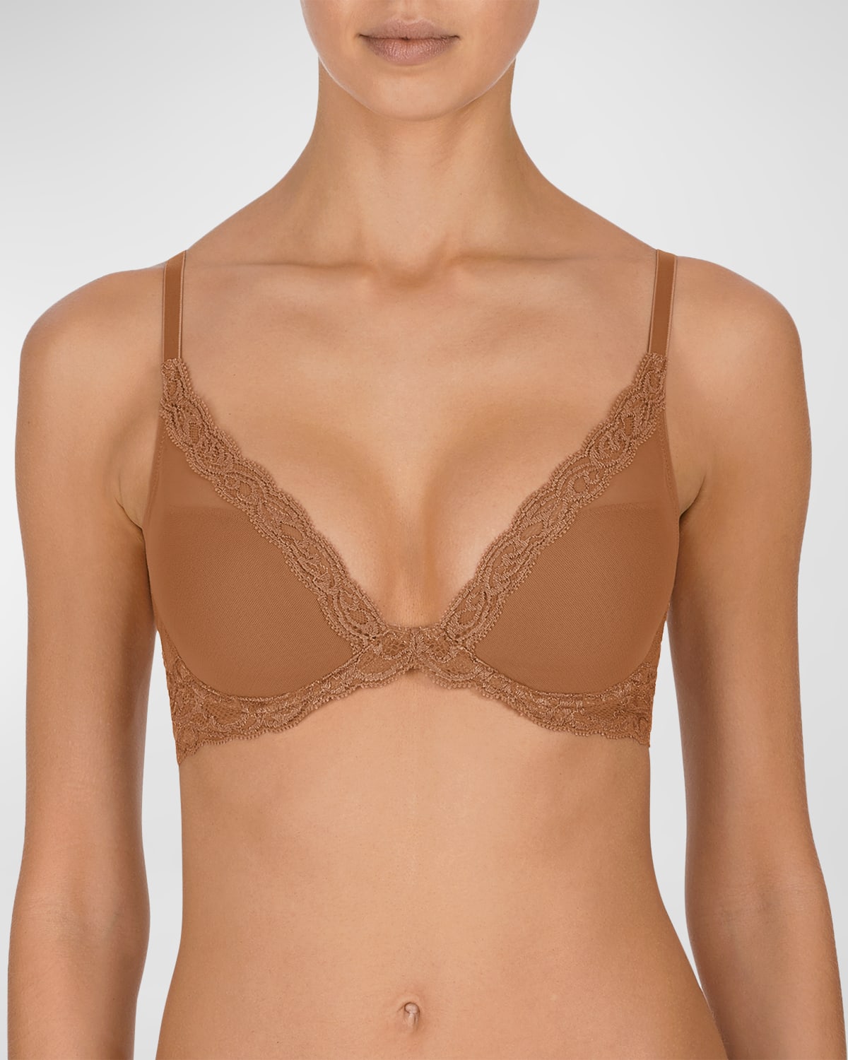 Natori Feathers Contour Plunge Bra In Glow