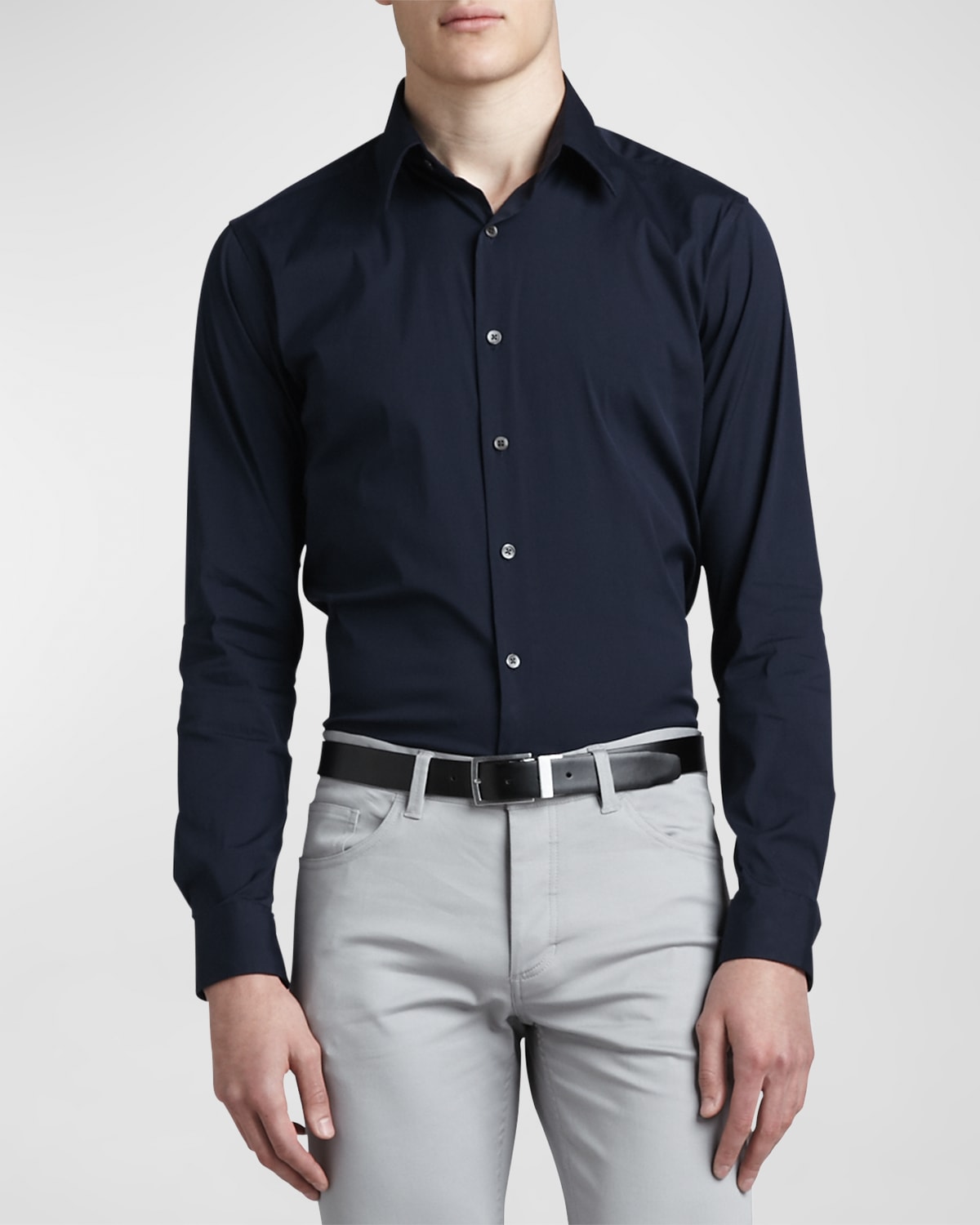 Shop Theory Sylvain Tailored-fit Sport Shirt In Eclipse