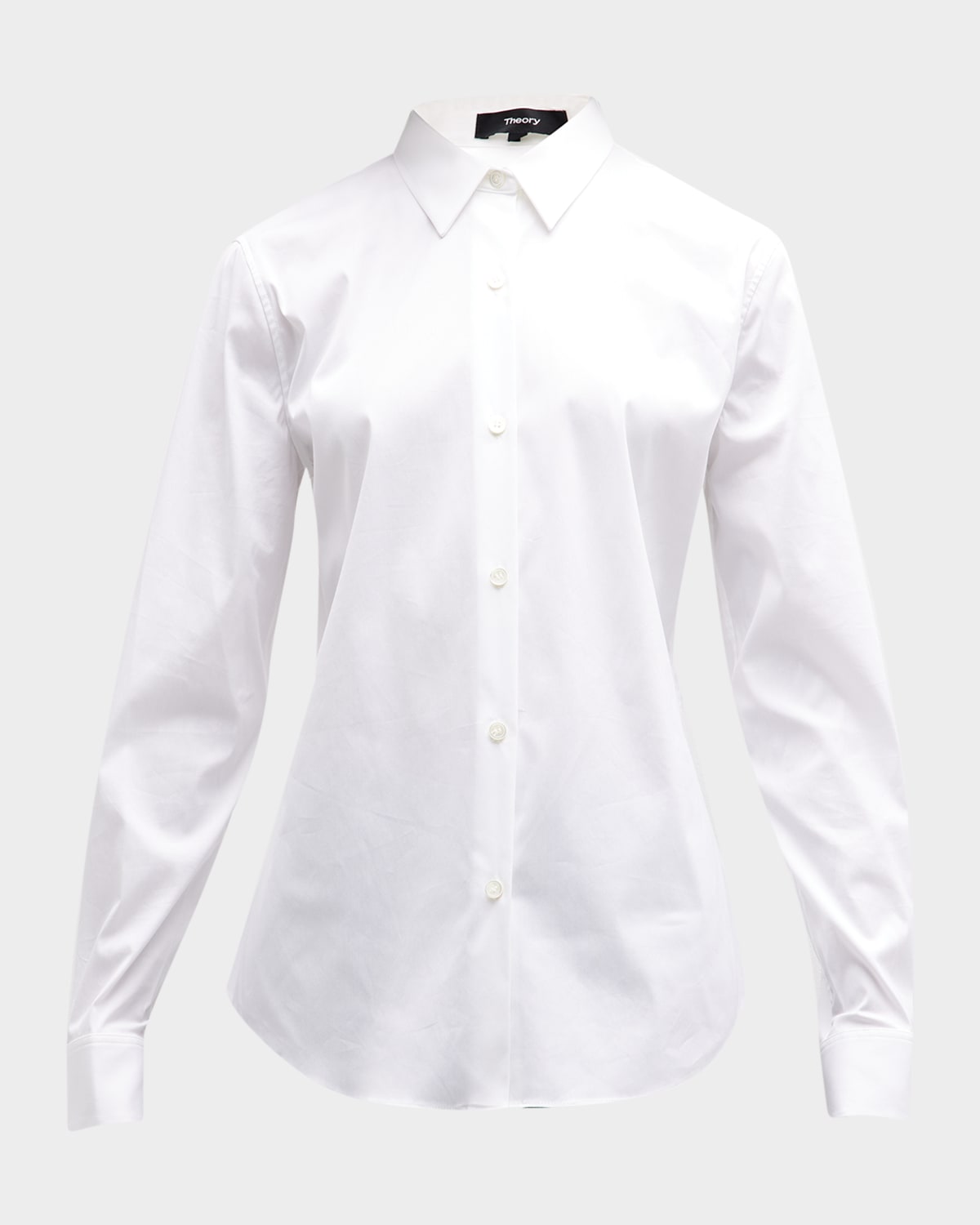 Shop Theory Tenia Long-sleeve Blouse In White