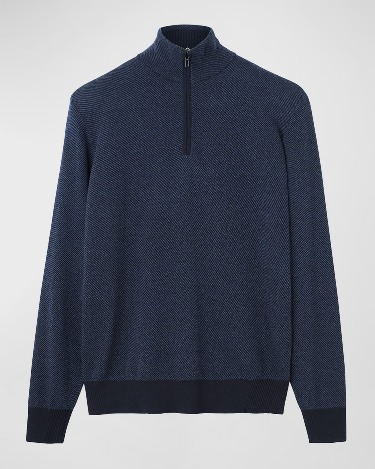 Loro Piana Mezzocollo Roadster Cashmere Half-zip Sweater In Blue