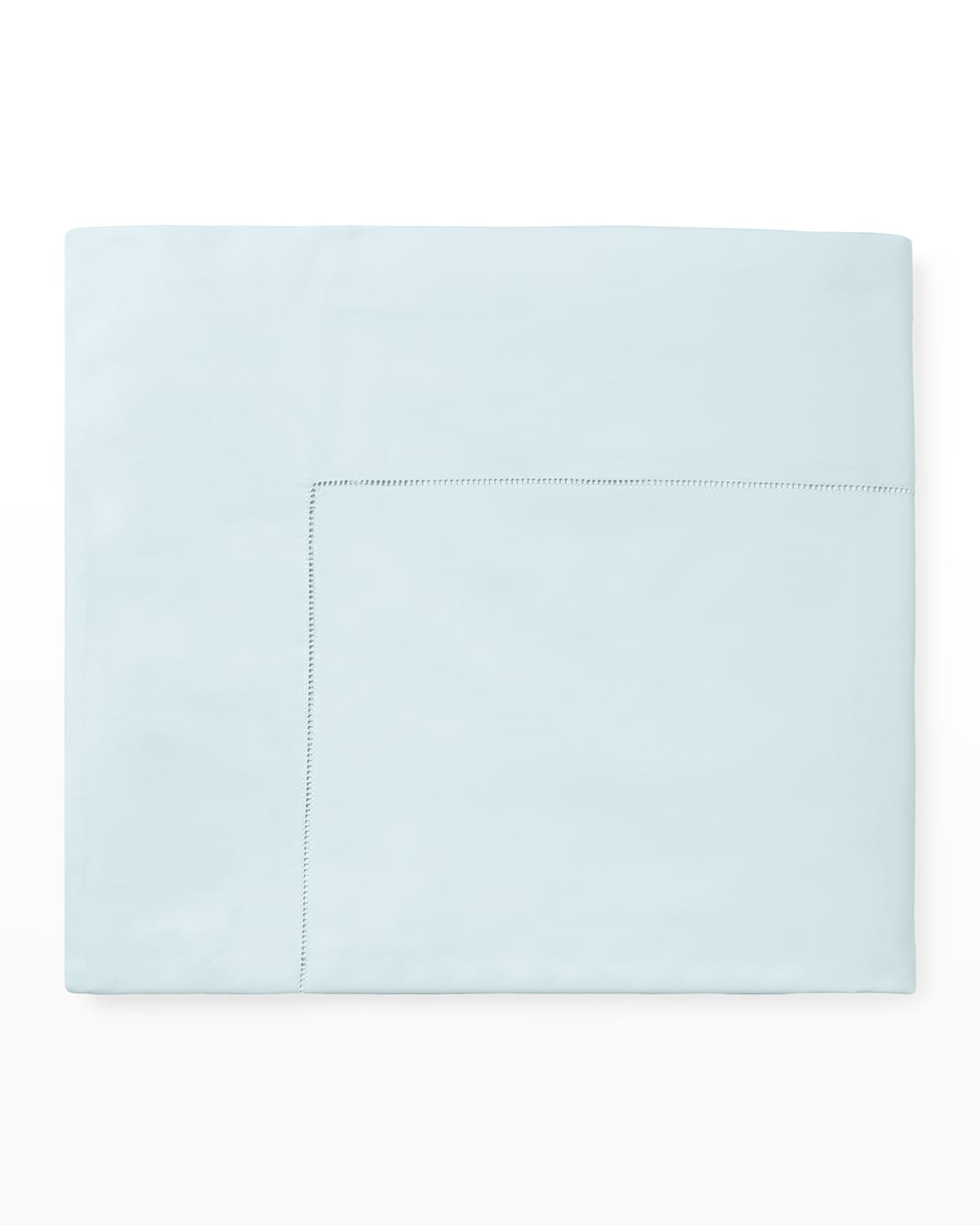 Sferra Celeste Full/queen Percale Flat Sheet In Aquamarine